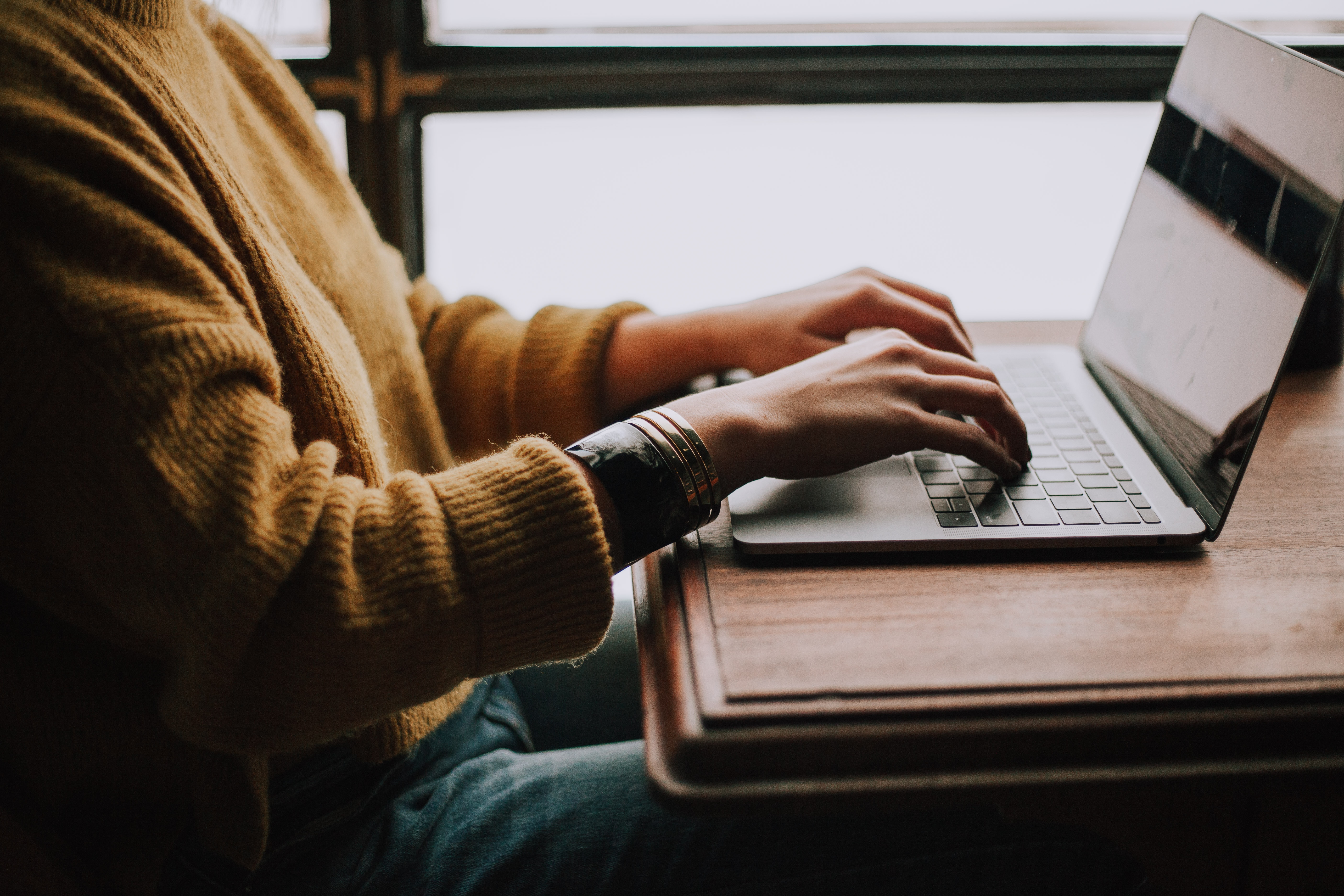 person working at a computer