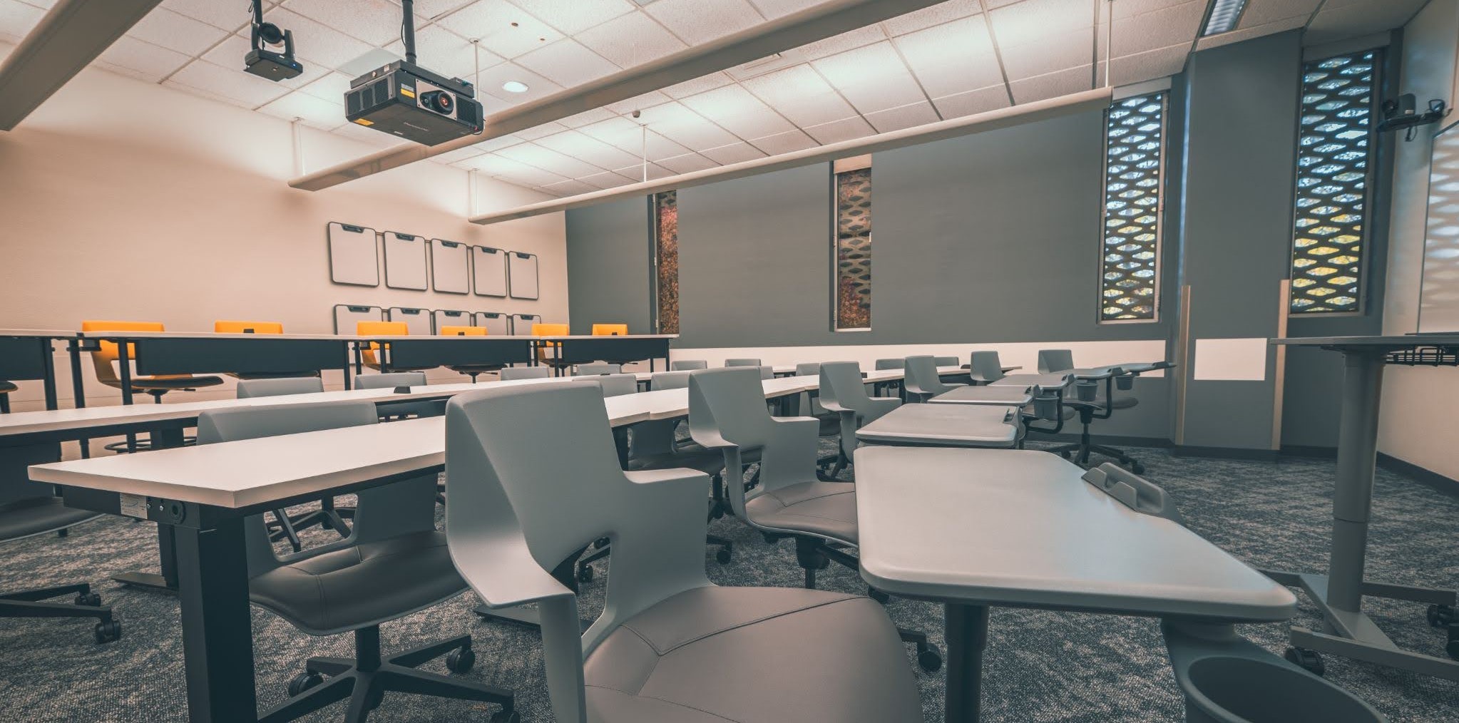 view of experimental classroom with flexible furniture
