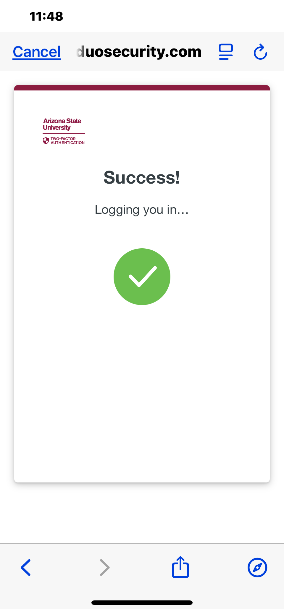 Success! notification
